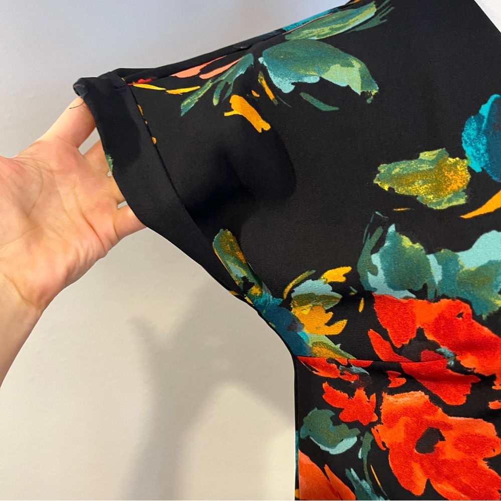 A New Day Floral V-Neck short sleeve a-line mini Dress - Picture 3 of 11